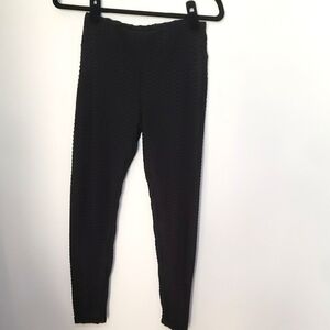 Black Textured, Scrunch Leggings